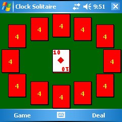 Clock Solitaire Square Screen