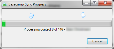 Basecamp People Sync Progress Dialog