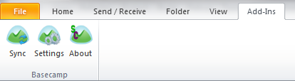Basecamp People Sync in the Outlook 2010 Ribbon