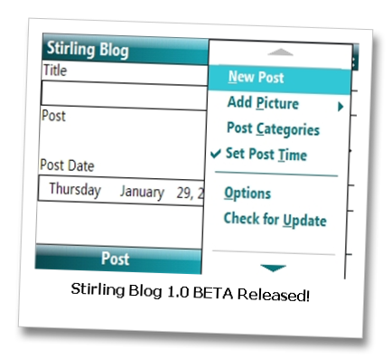 Stirling Blog 1.0 BETA Released